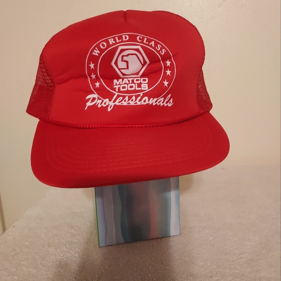 Vintage Matco Tools Mesh Snapback Trucker  80s Hat Red Nwot Never Worn - Picture 1 of 7